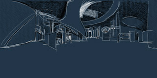 360 Drawing of Shuttle Atlantis Exhibit