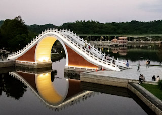 Neihu Park Sundown over Moon Bridge