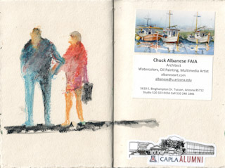 Sketch by Chuck Albanese with Caran d'Ache Neocolor II pastels