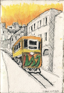 Inclined Street Car in Lisbon