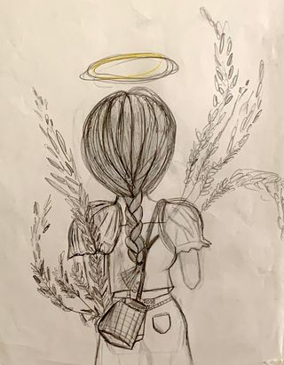 Sketch of Tte Heavenly Angel of Flowers