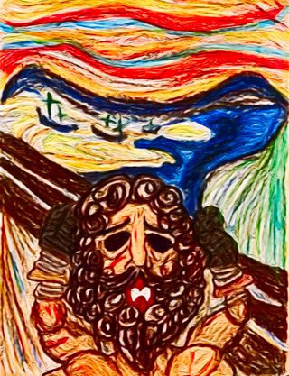 Mix-mash of “The Scream” and “The Seated Boxer”