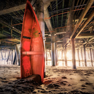 Underneat the Santa Monica Pier